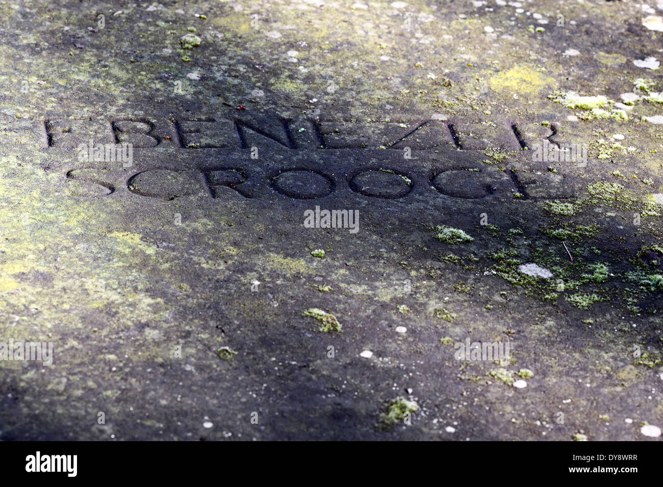 Situated at one of Shropshire`s famous churches, the fictional Ebenezer Scrooge's last resting place. Stock Photo